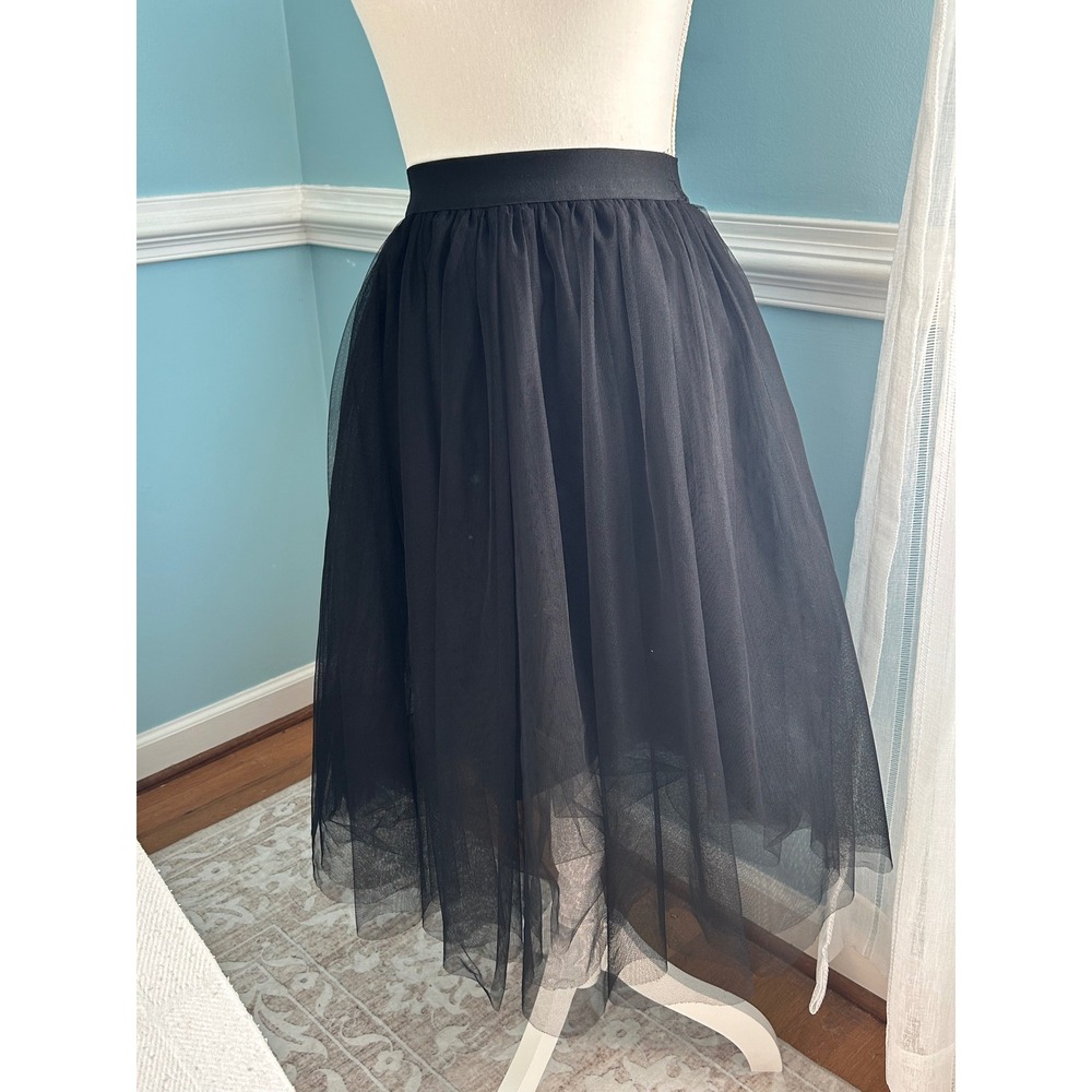 Haute Monde Womens Black Tulle Mesh witchy hippieElastic Waist Size S Ballerina